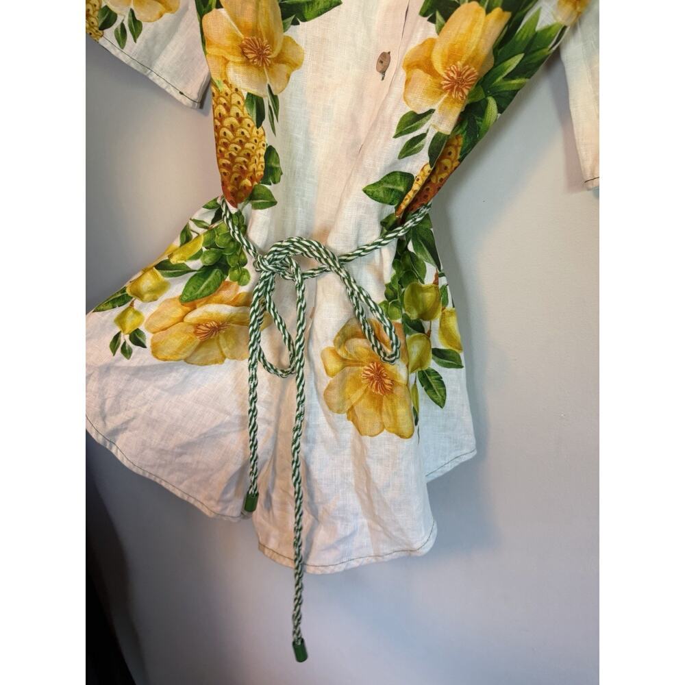 FARM Rio floral-print belted jumpsuit Linen Tropical Vacation Resort XS NEW $284 - Picture 16 of 16